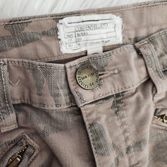 Current Elliot Size 25 The‎ Silverlake Zip Ankle Skinny Camo Jeans - Picture 5 of 16